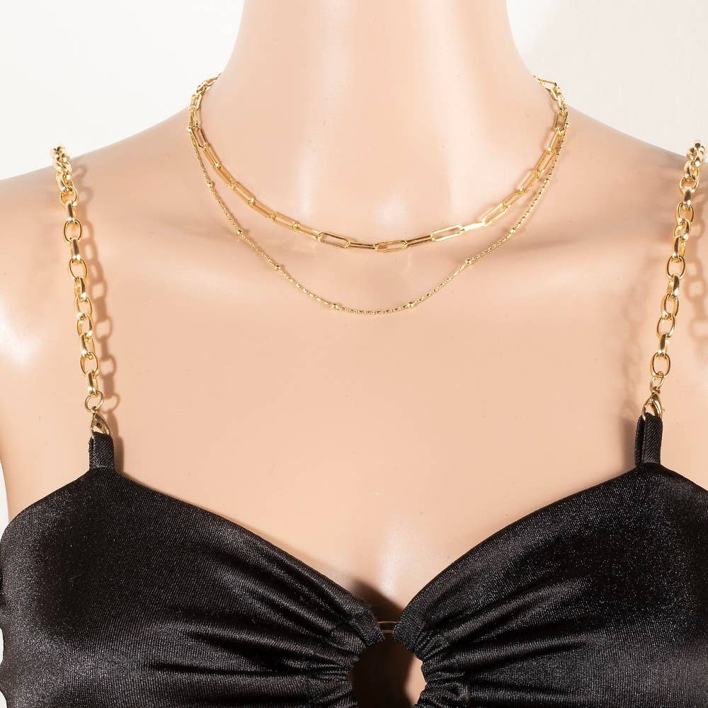 Dainty Mixed Layered Classic Chain Necklace