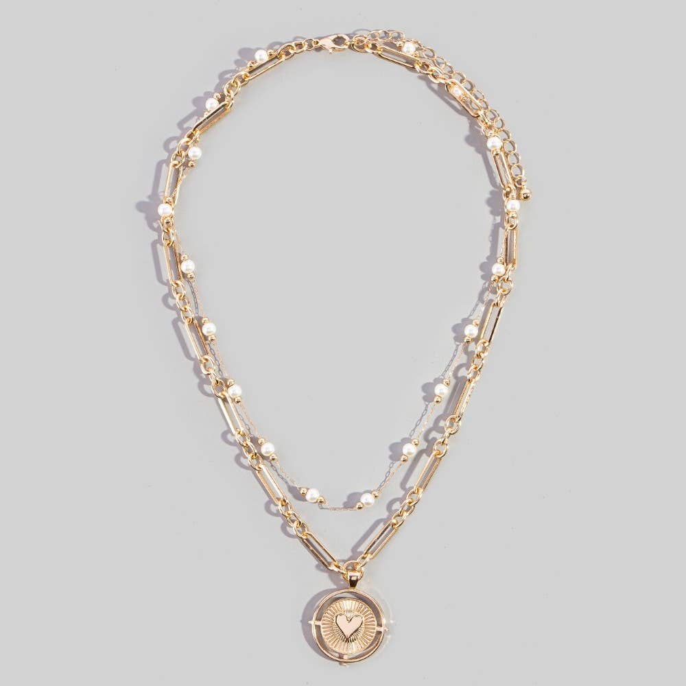 Heart Coin Pendant Necklace
