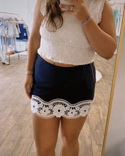 Alicia Lace Detail Mini Skirt