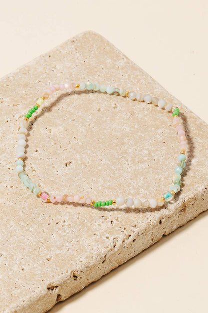 Faceted Beaded Elastic Bracelet