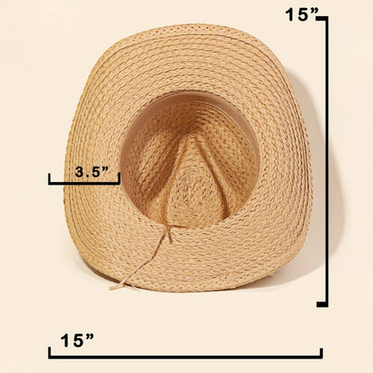 Cowrie Shell Straw Braided Cowboy Hat