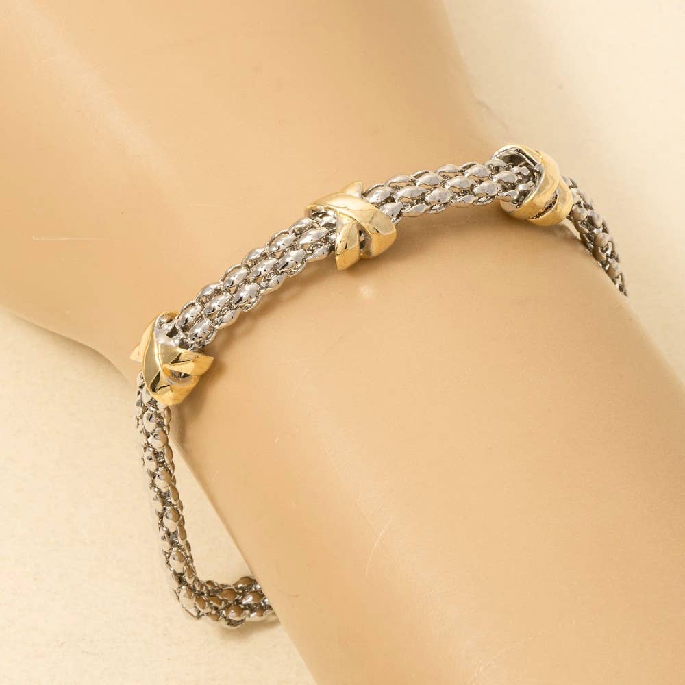 Davie Two Tone Magnetic Clasp Bracelet