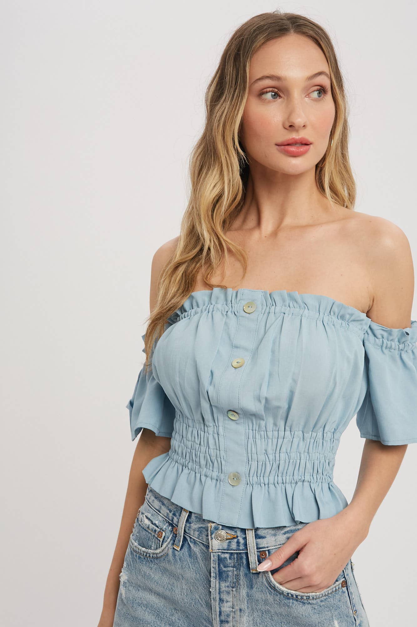 Izzy Off the Shoulder Crop Top