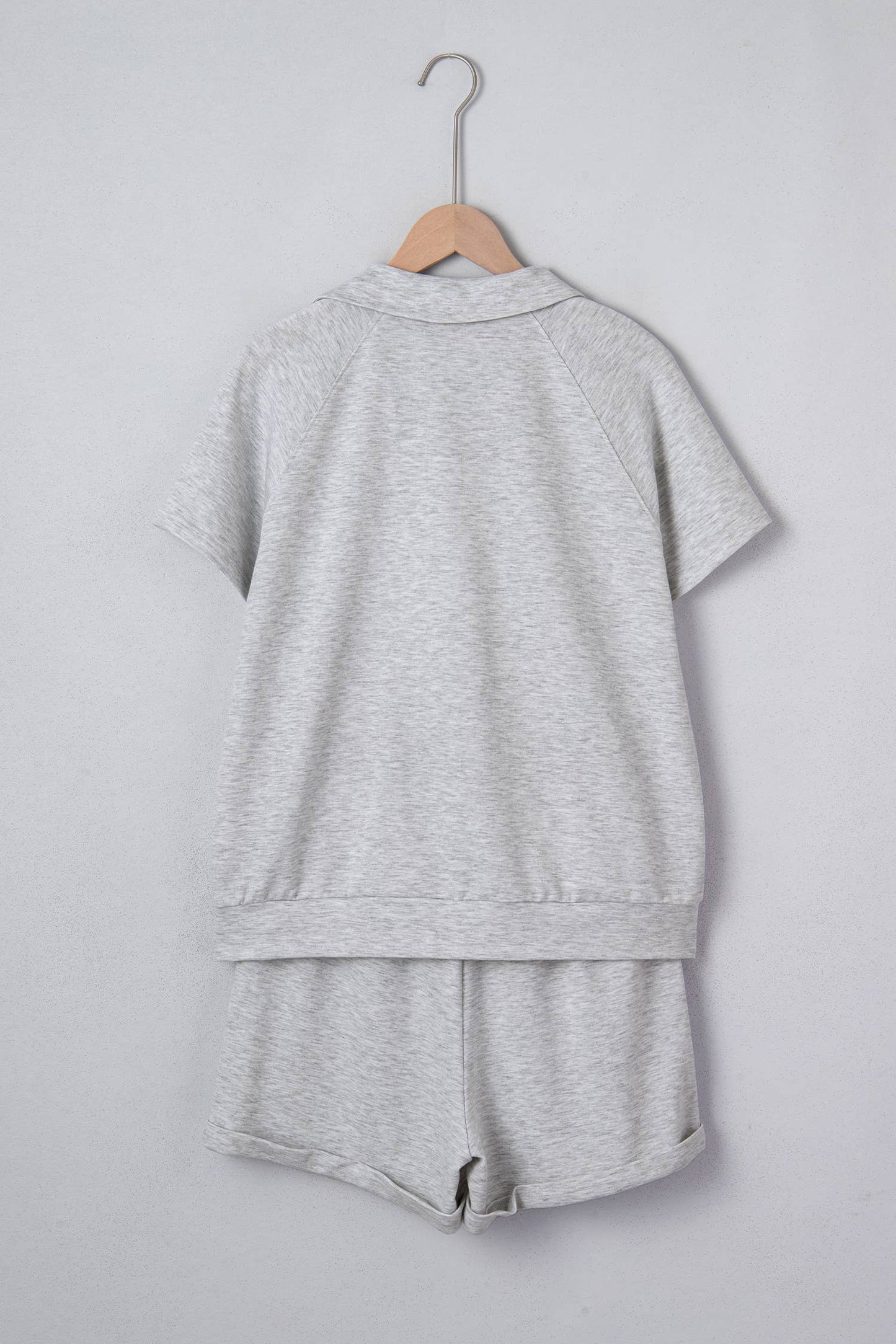 Lea V Neck Top and Elastic Waist Shorts Set