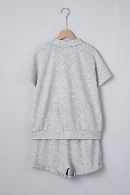 Lea V Neck Top and Elastic Waist Shorts Set