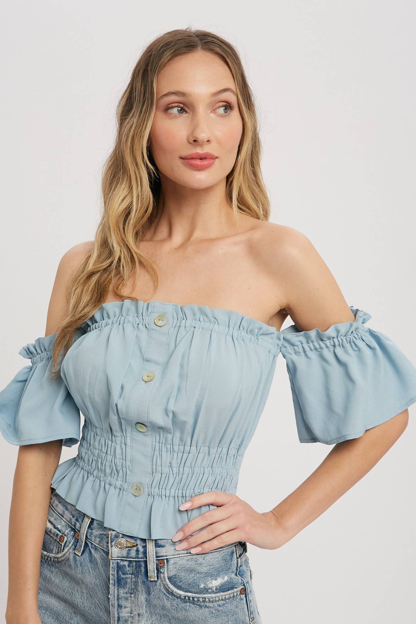 Izzy Off the Shoulder Crop Top