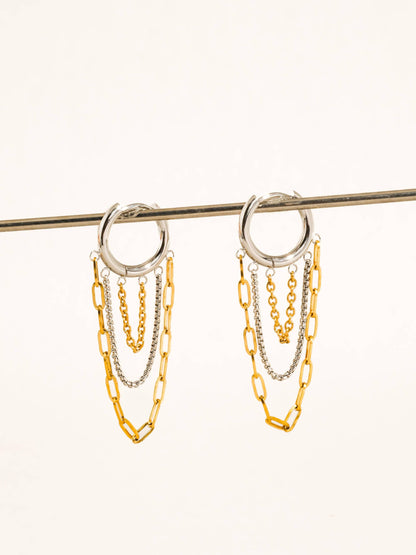 Vianne 18K Gold Non-Tarnish Chain Drop Earrings