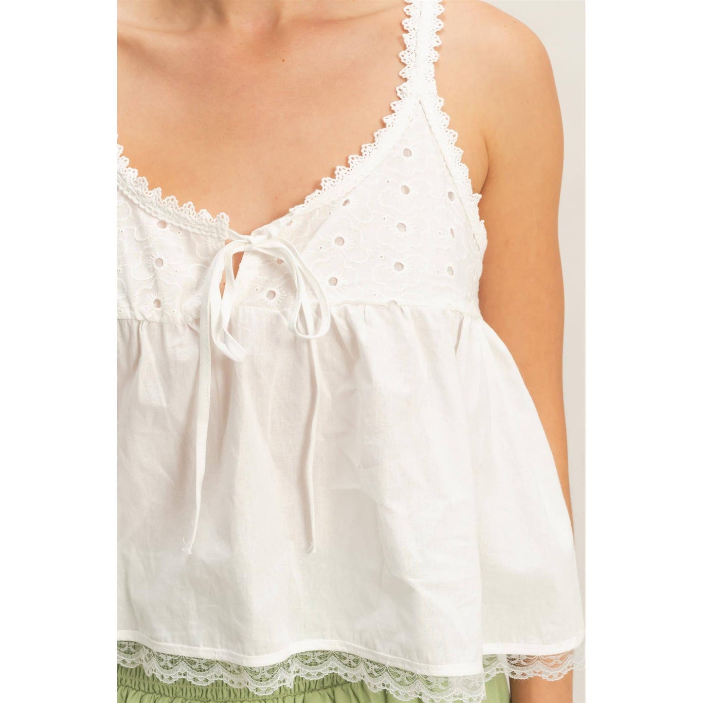 Selena Lace Trim Tank Top
