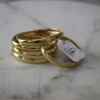 18K Gold Water Resistant Hinged Bangle