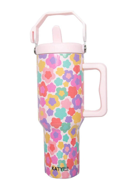Groovy Multicolored Flowers Tumbler
