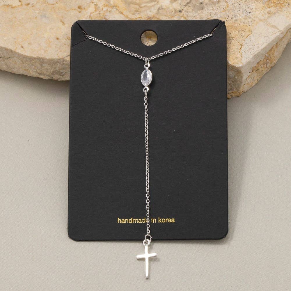 Cross Pendant Y Chain Necklace