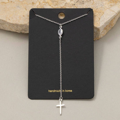 Cross Pendant Y Chain Necklace