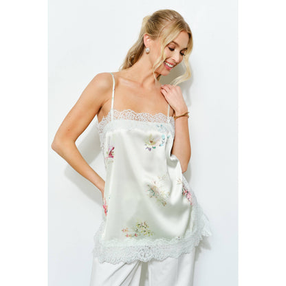 Ila Floral Satin Lace Camisole Top