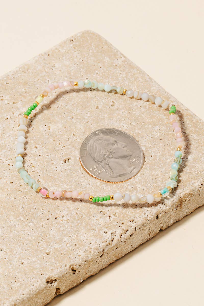 Faceted Beaded Elastic Bracelet