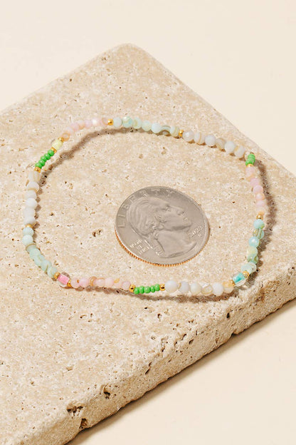Faceted Beaded Elastic Bracelet