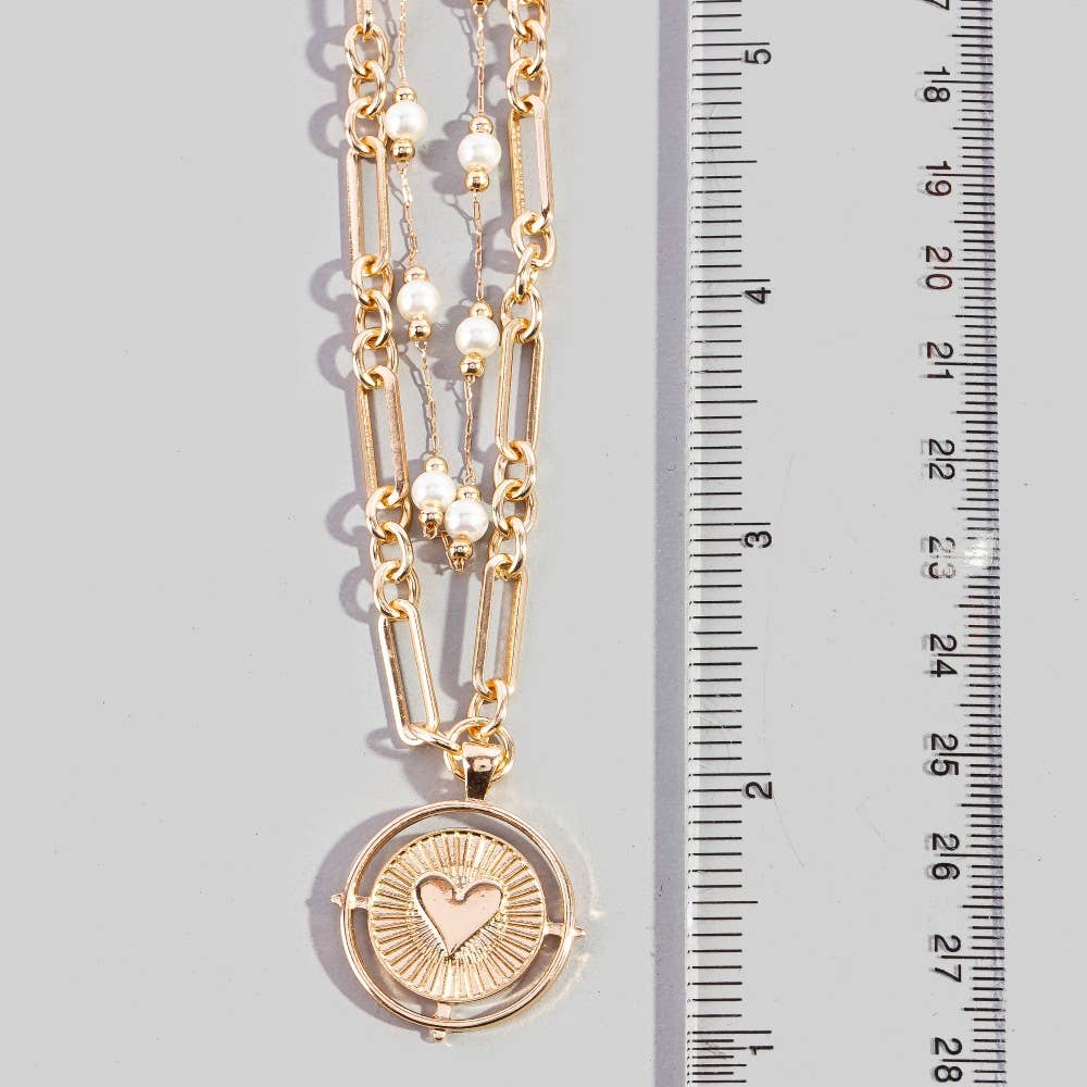 Heart Coin Pendant Necklace