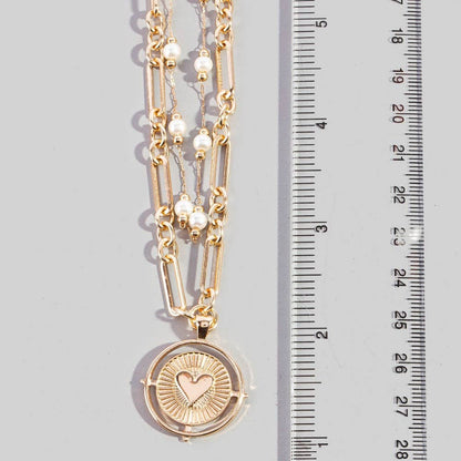 Heart Coin Pendant Necklace