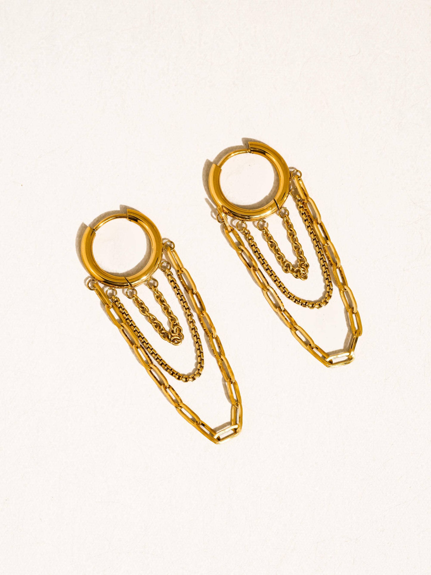 Vianne 18K Gold Non-Tarnish Chain Drop Earrings