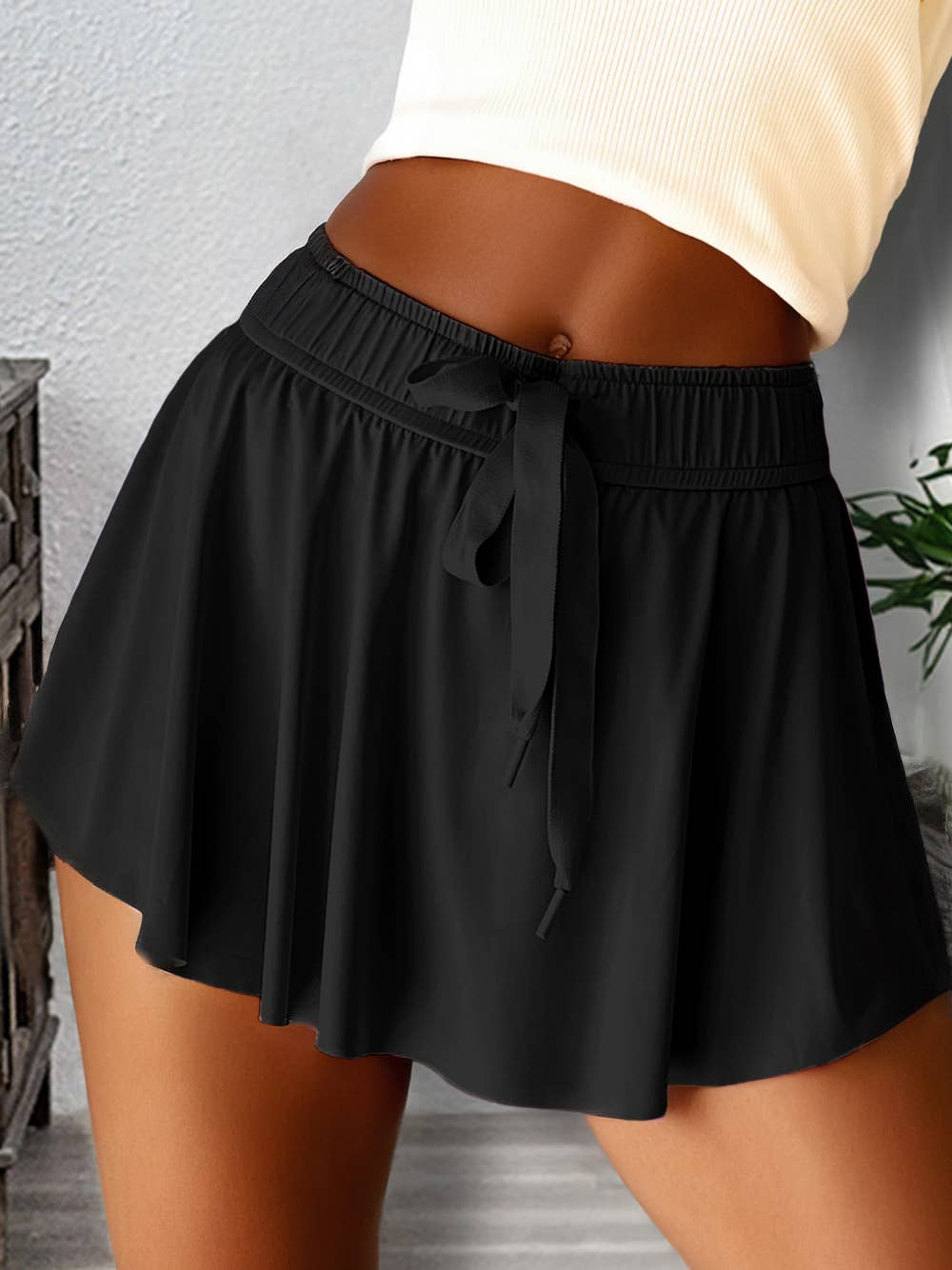Annie Drawstring High Waist Lined Tennis Skorts