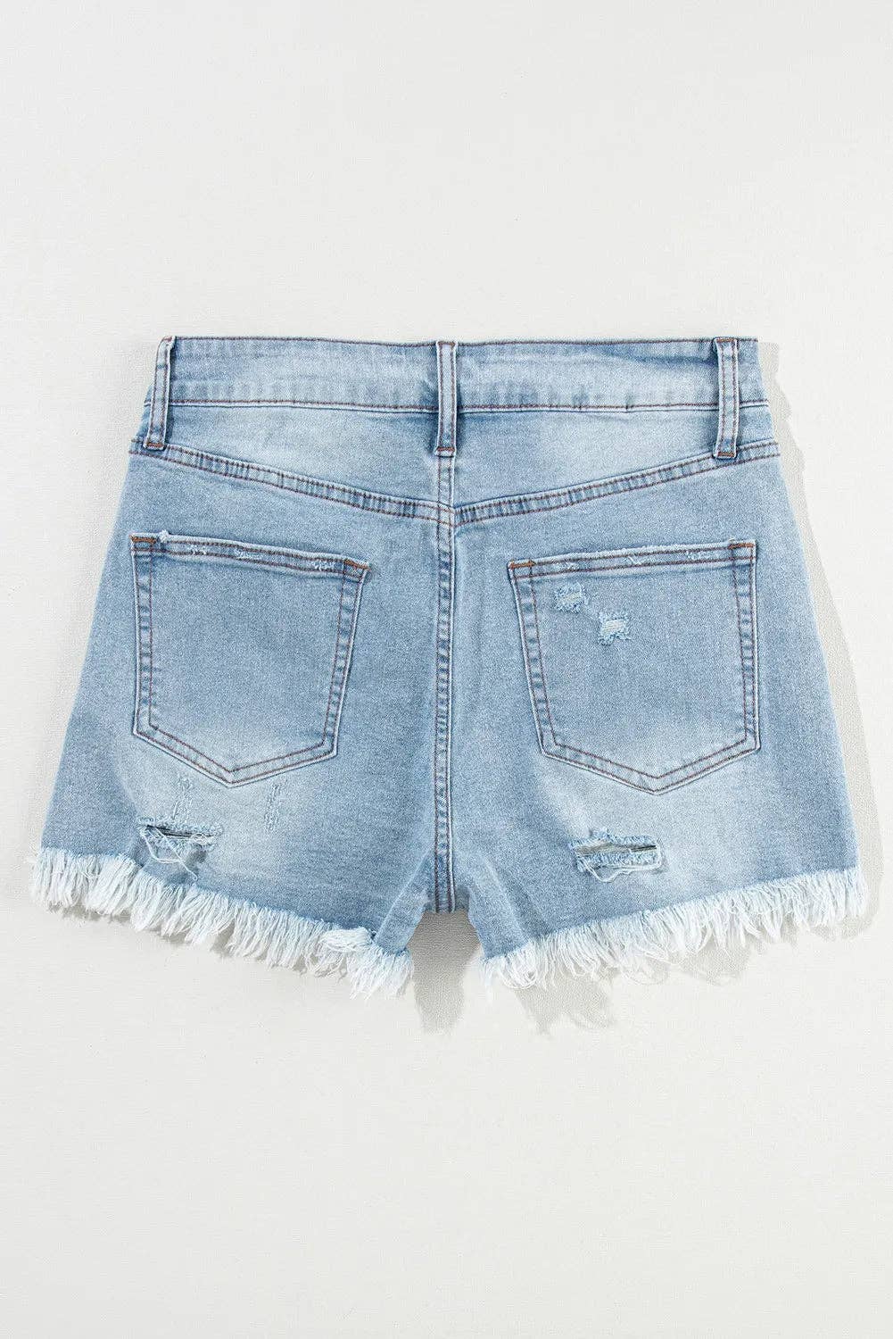 Trixie Light Blue Distressed High Waist Denim Shorts
