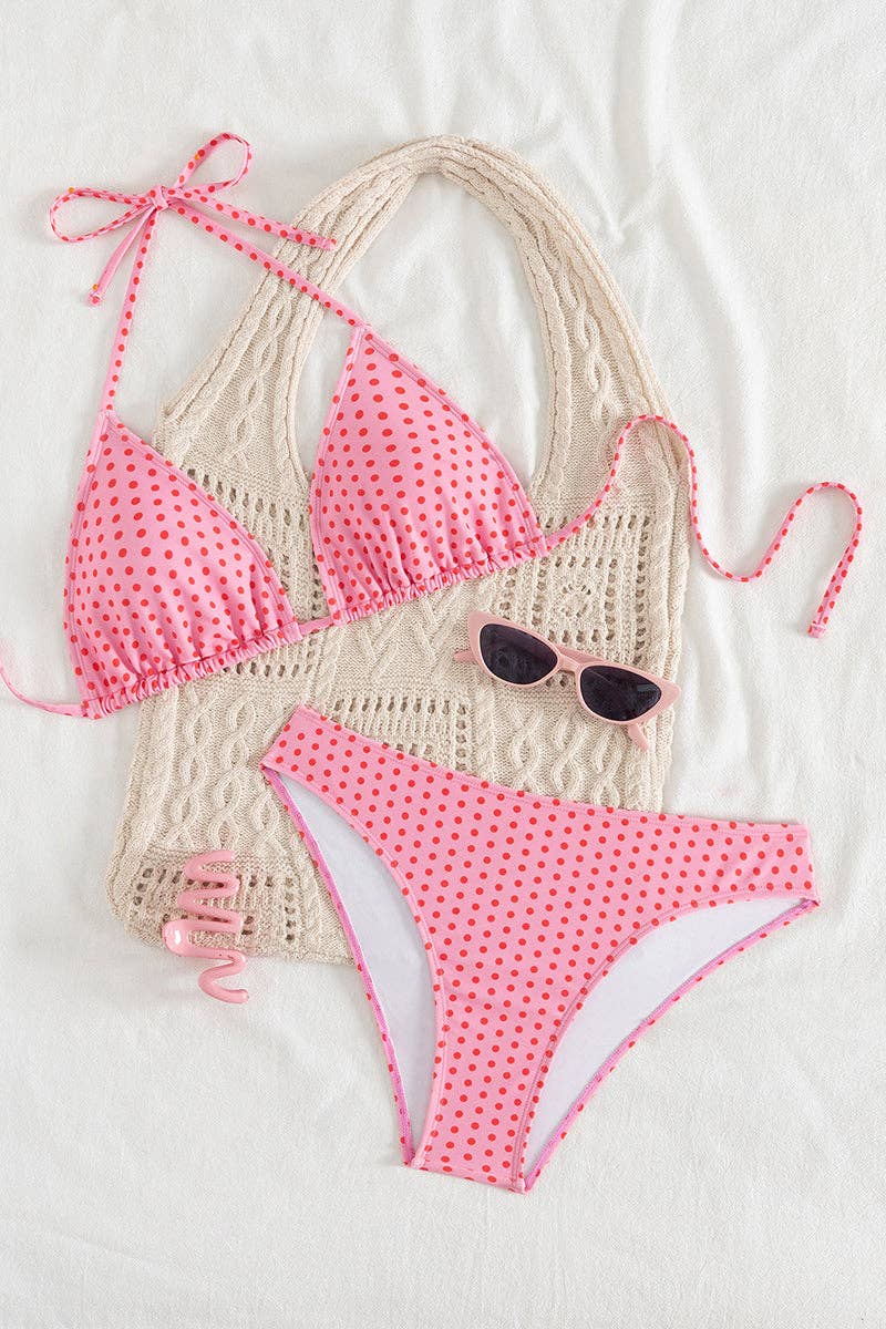 Penelope Polka Dot Halter Bikini Set