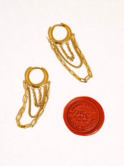 Vianne 18K Gold Non-Tarnish Chain Drop Earrings
