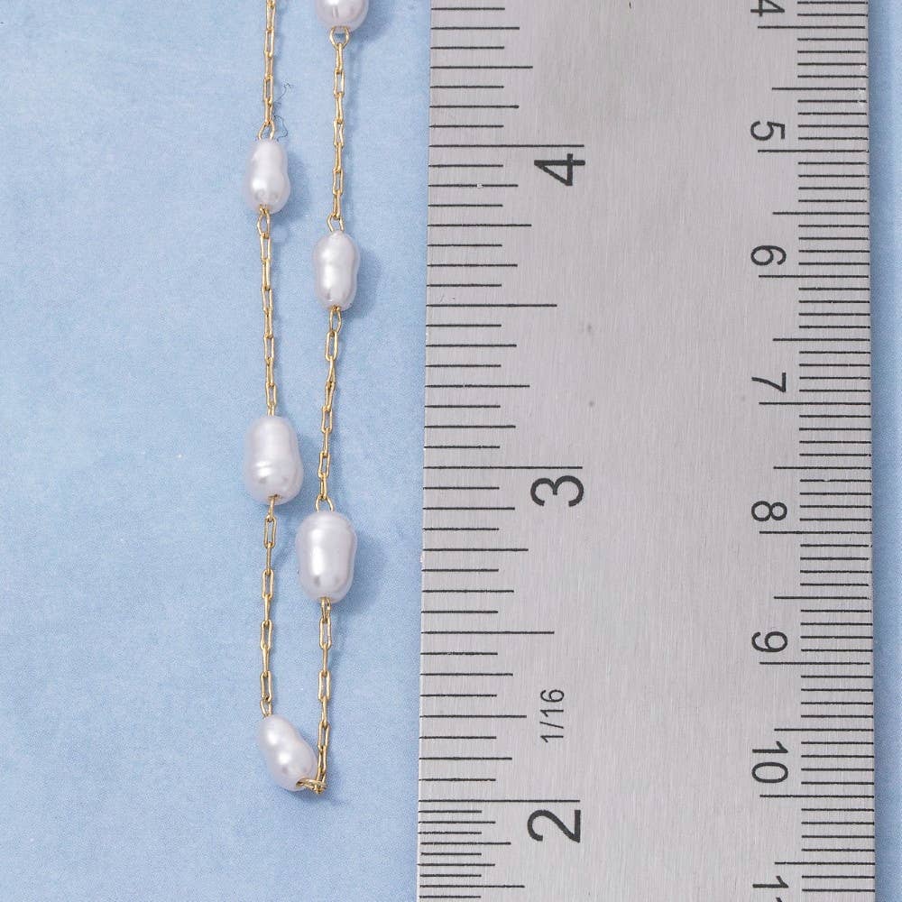 Pearl Paperclip Chain Necklace