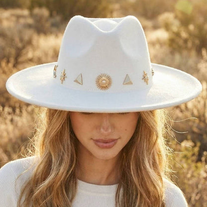 Sun Moon Star Fashion Fedora Hat