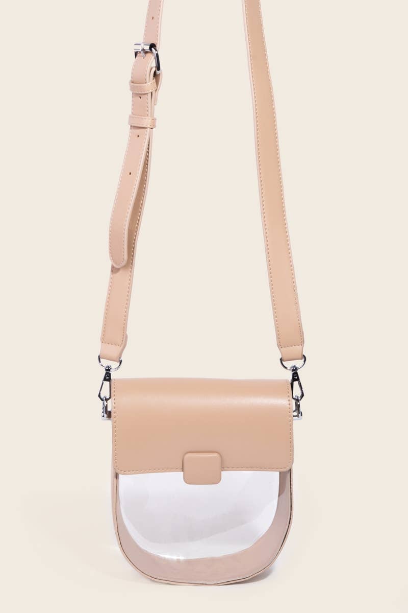 Laiken Leather Clear See Through Crossbody Bag