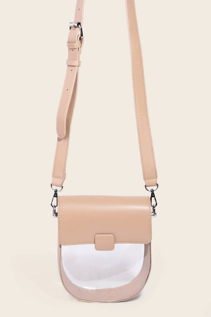Laiken Leather Clear See Through Crossbody Bag