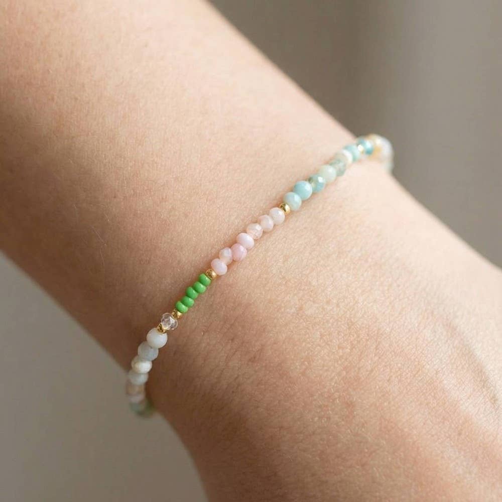 Faceted Beaded Elastic Bracelet