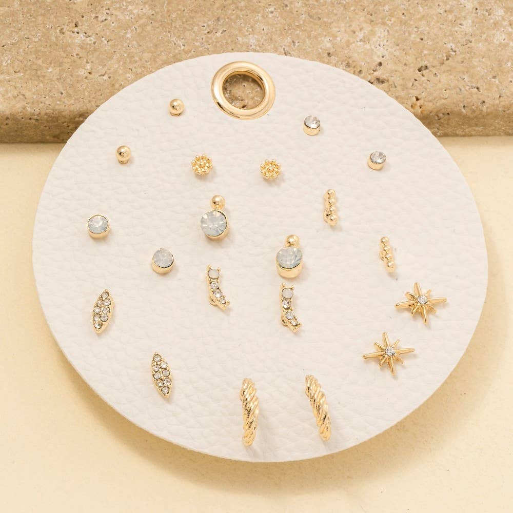Ten Pair Studs Earrings Set