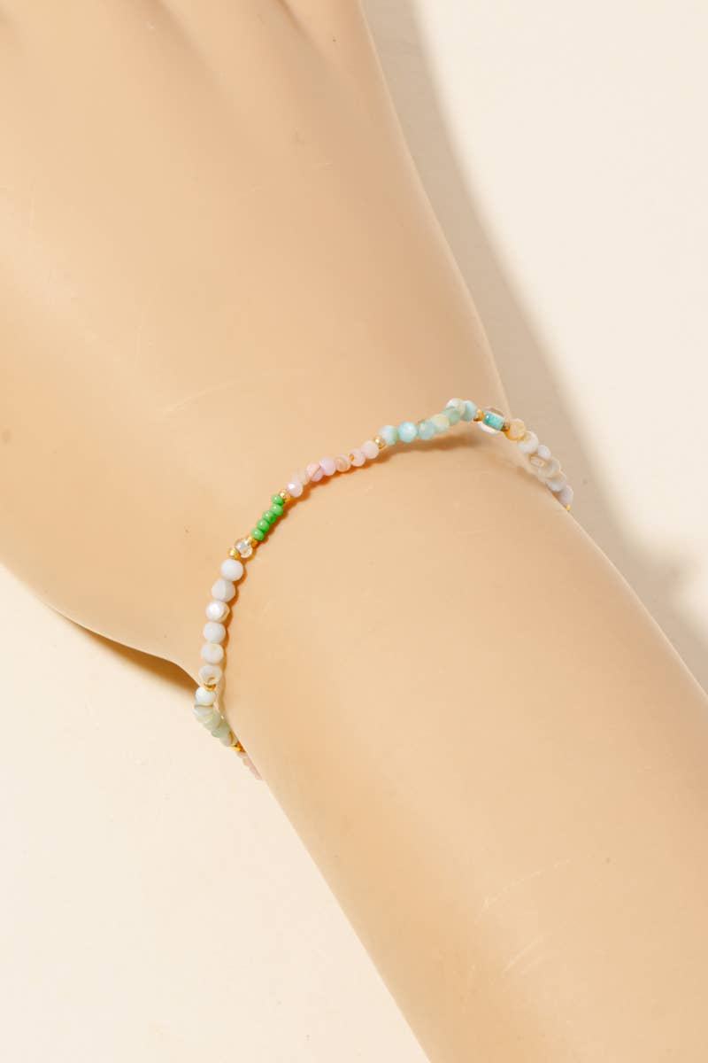 Faceted Beaded Elastic Bracelet