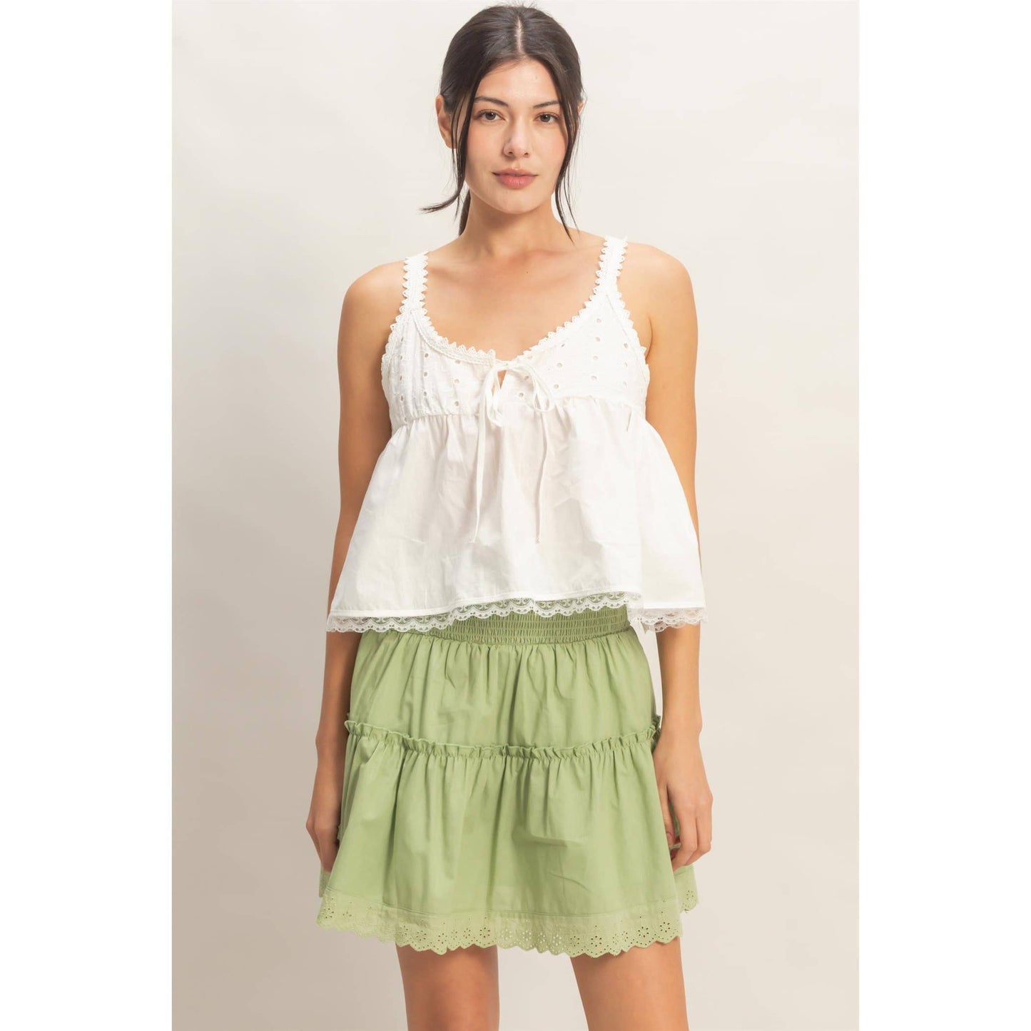 Selena Lace Trim Tank Top