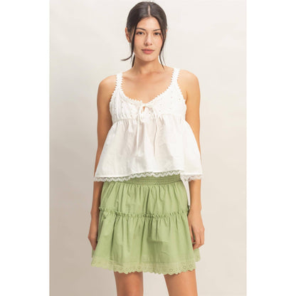 Selena Lace Trim Tank Top