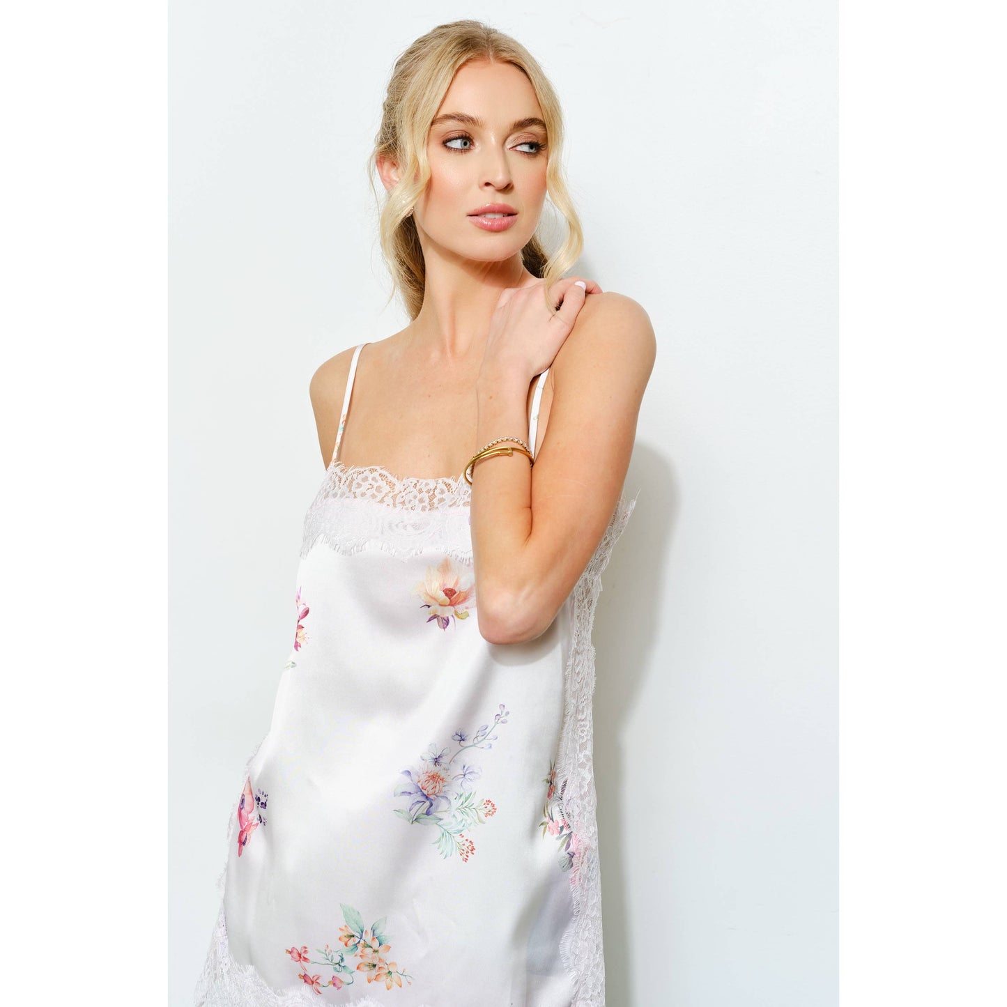 Ila Floral Satin Lace Camisole Top