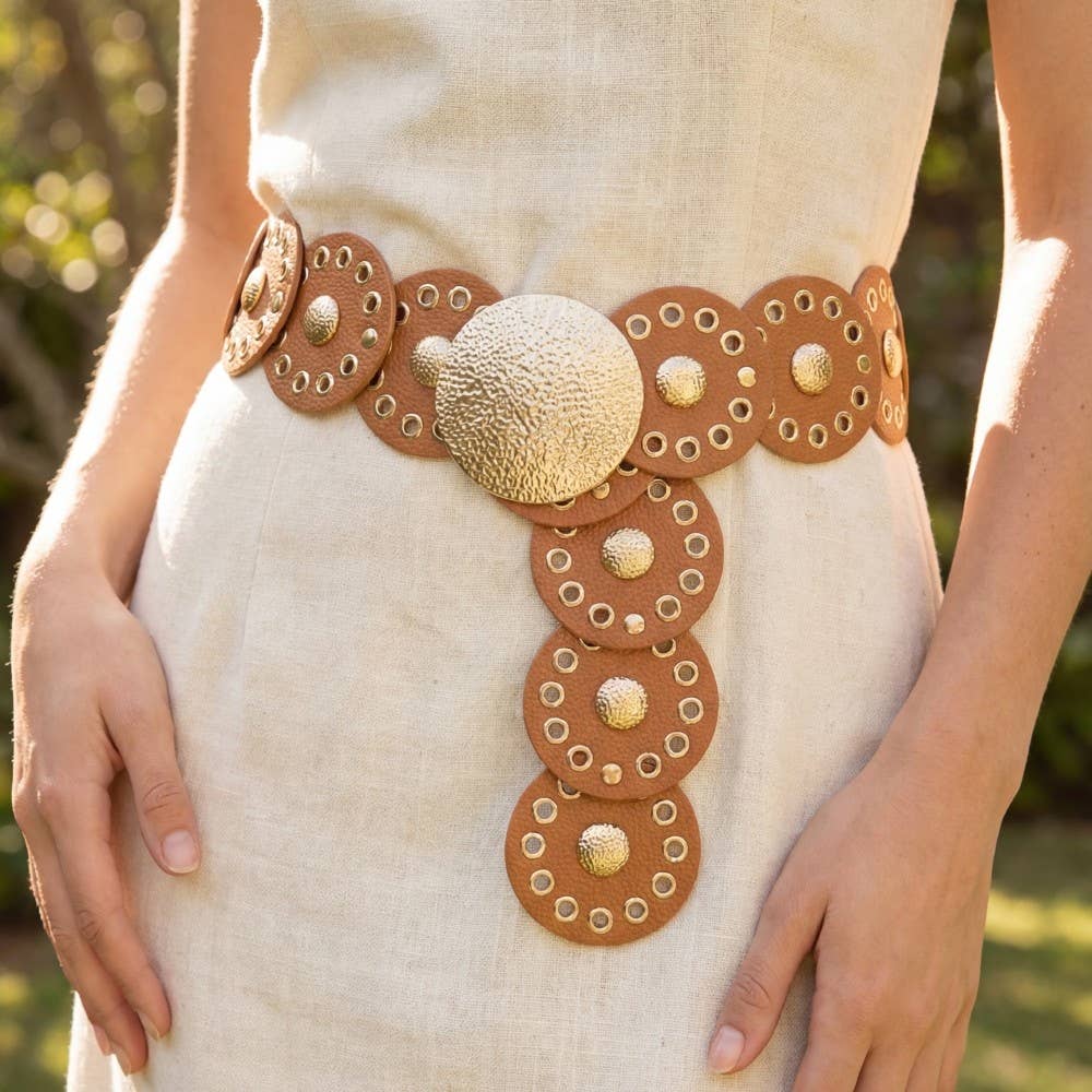 Oval Leather Disc Belt