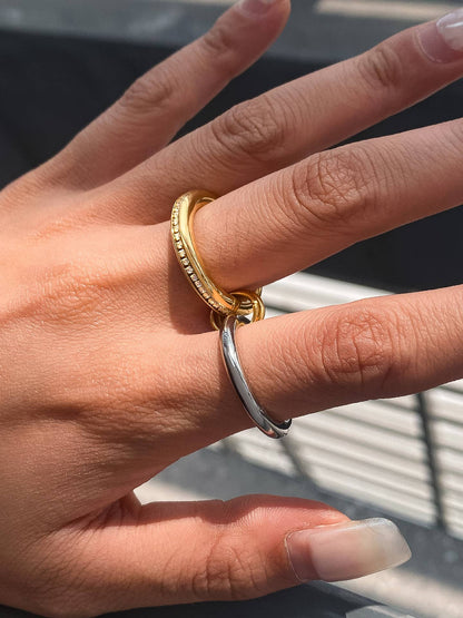 Bayard 18K Gold Non-Tarnish Multi Stack Ring
