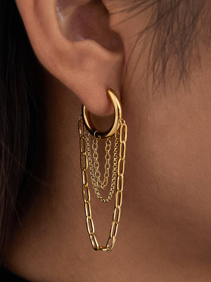 Vianne 18K Gold Non-Tarnish Chain Drop Earrings