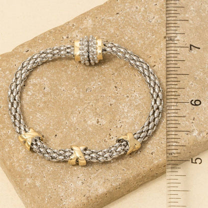 Davie Two Tone Magnetic Clasp Bracelet