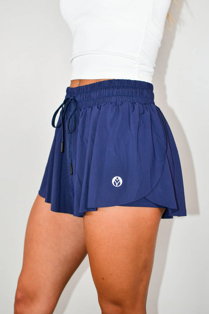 Flutter Away Butterfly Shorts - Navy