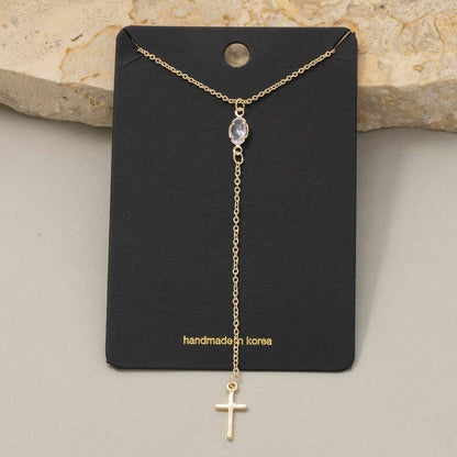 Cross Pendant Y Chain Necklace