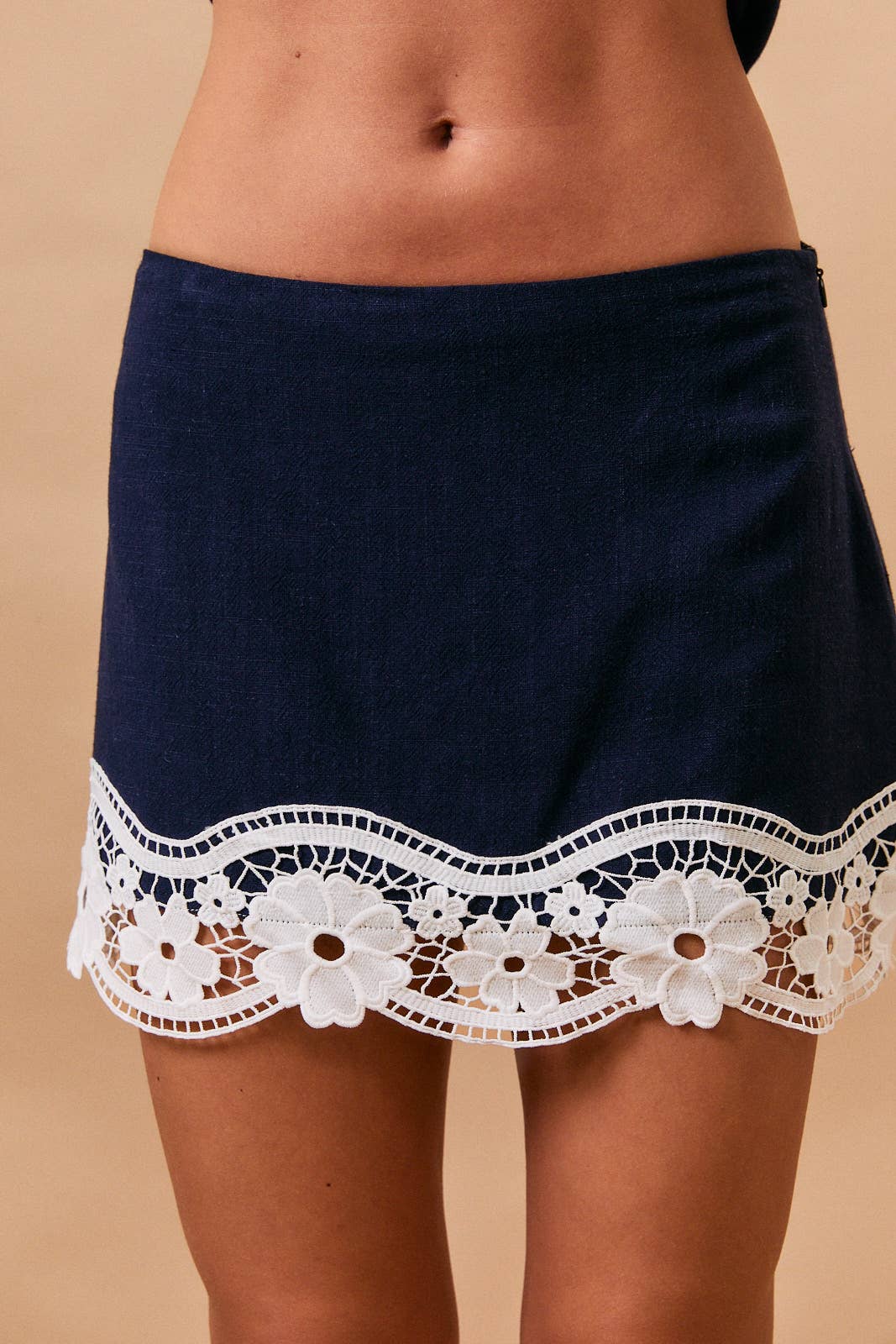 Alicia Lace Detail Mini Skirt