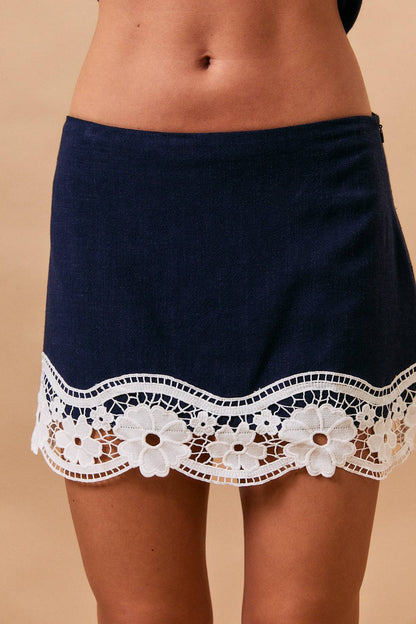 Alicia Lace Detail Mini Skirt