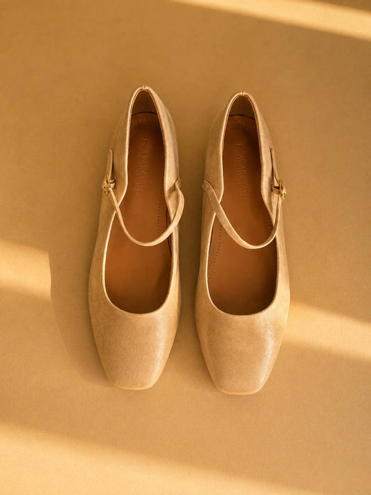 Another Life - In-Stock Brush Maryjane Almond Toe Flat