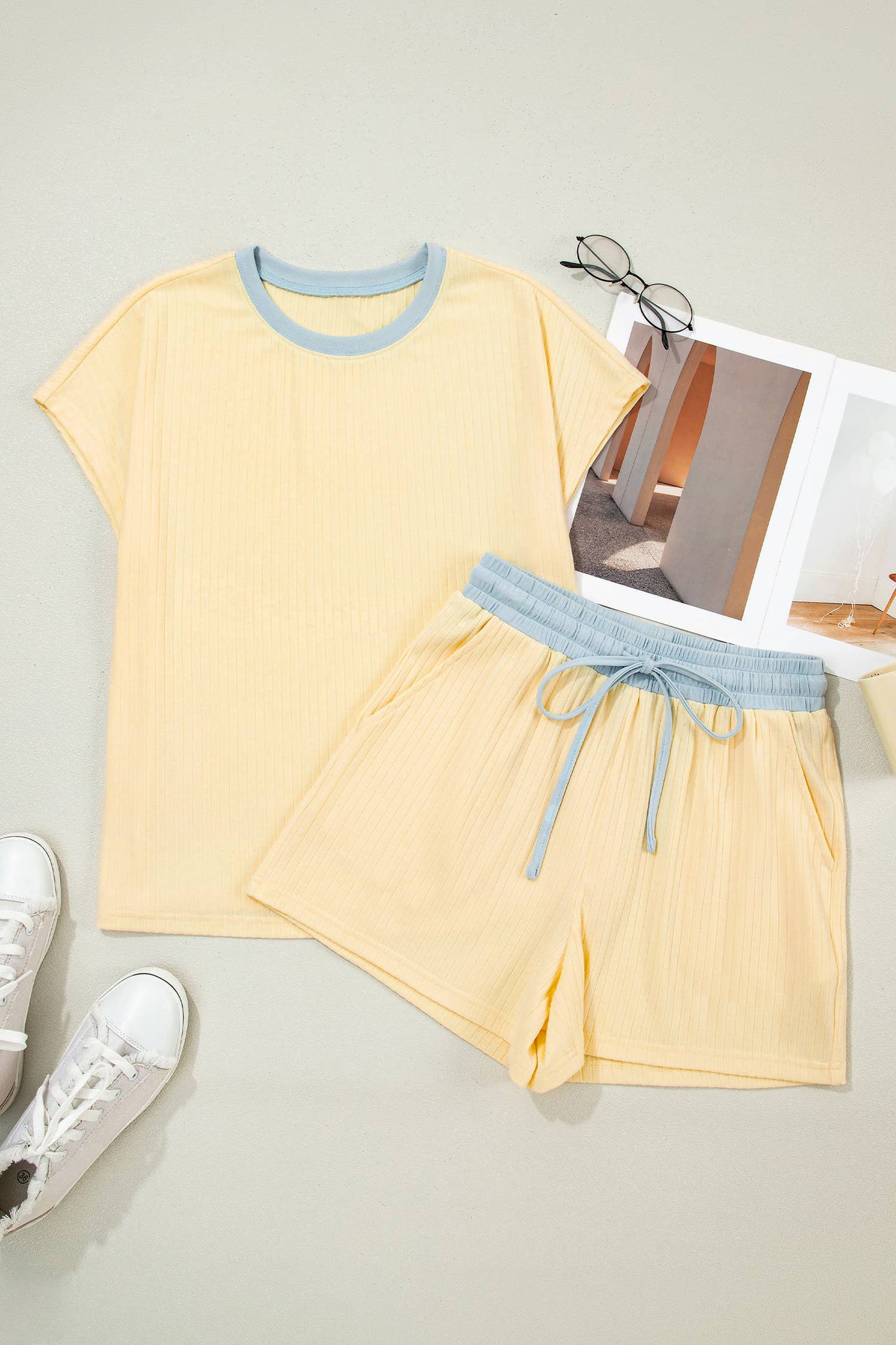 Laila Ribbed Shirt and Shorts Set