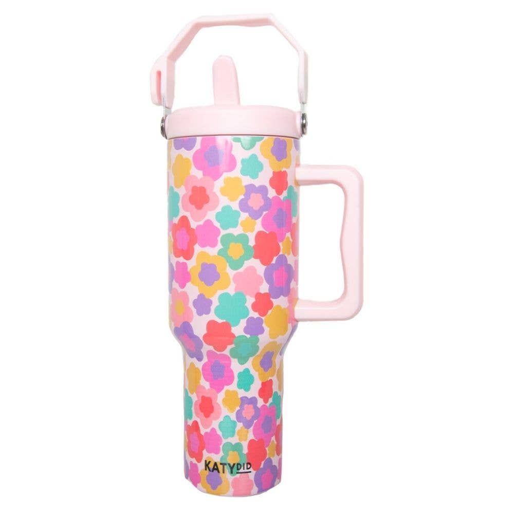 Groovy Multicolored Flowers Tumbler