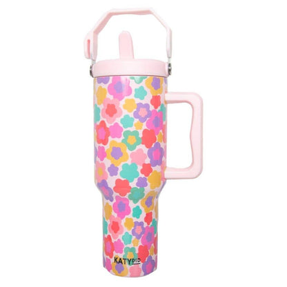 Groovy Multicolored Flowers Tumbler